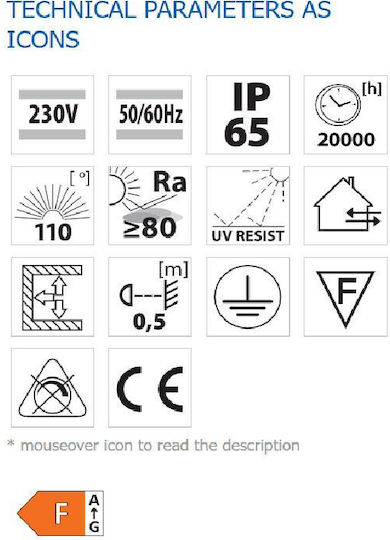 Vivalux Waterproof LED Floodlight 30W Cold White 6400K IP65