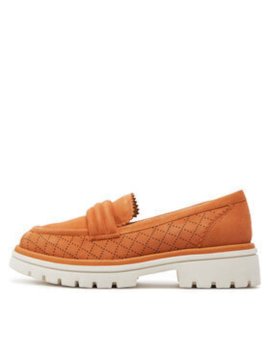Γυναικεία Loafers σε Πορτοκαλί Χρώμα
