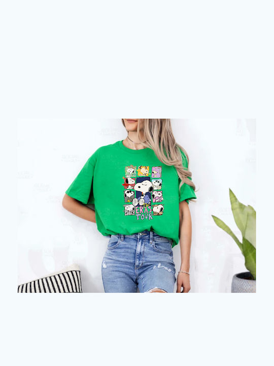 Green Tshirt Snoopy The Eras Tour Original Fruit Of The Loom 100% Cotton No4