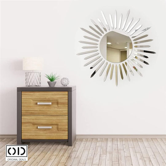 Oglindă autoadezivă pentru decorațiuni interioare și design, Soare cu raze, Pvc acrilic premium, oferte originale