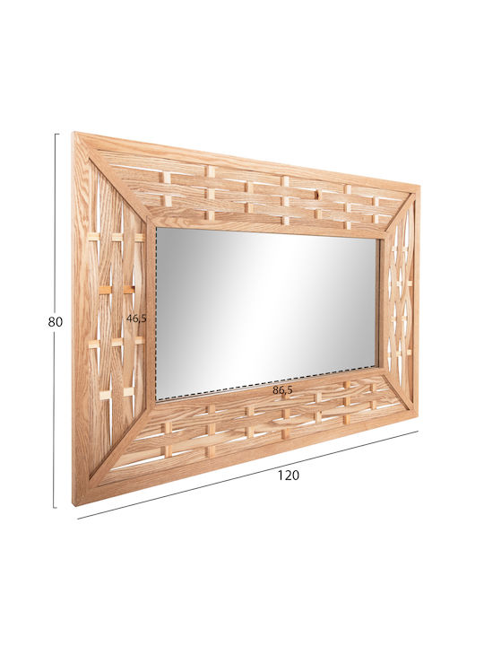 HomeMarkt Wall Mirror Full Length with Beige Wooden Frame 120x80cm 1pcs