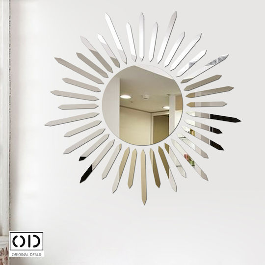 Oglindă autoadezivă pentru decorațiuni interioare și design, Soare cu raze, Pvc acrilic premium, oferte originale