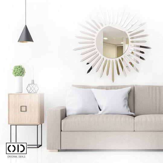 Oglindă autoadezivă pentru decorațiuni interioare și design, Soare cu raze, Pvc acrilic premium, oferte originale