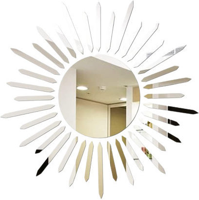 Oglindă autoadezivă pentru decorațiuni interioare și design, Soare cu raze, Pvc acrilic premium, oferte originale