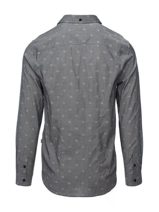 Guess Men's Shirt Long Sleeve Gray