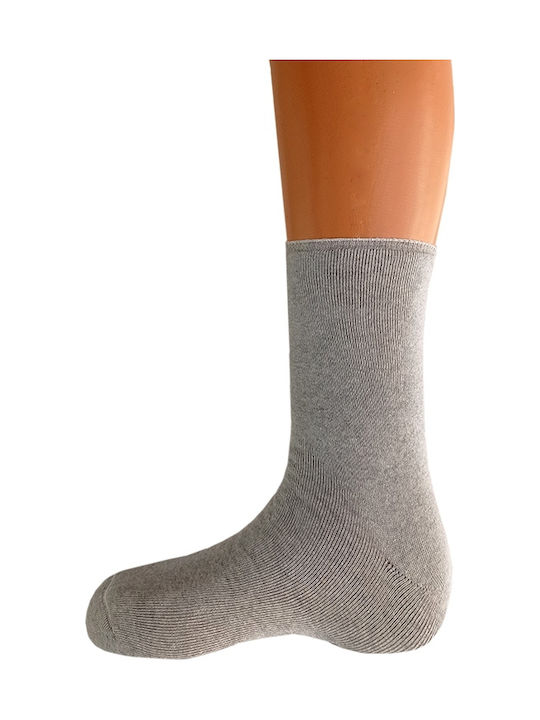 Bs (2 Pairs) Elasticated Socks Percale Grey Without Elastic