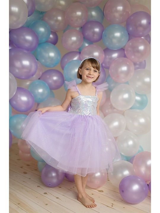 Carnival Kids Costume Princess Purple Sequins