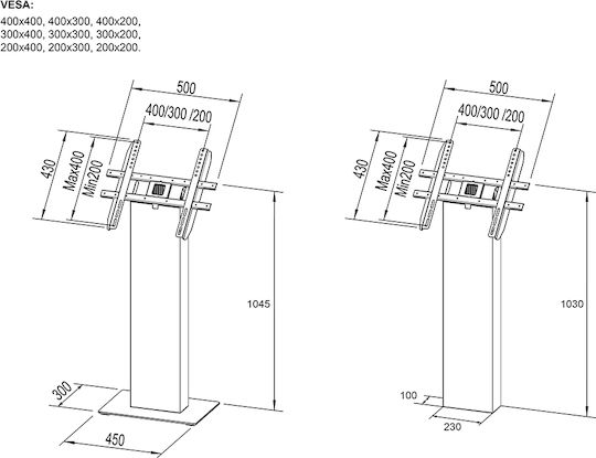 Multibrackets MB-5490 Βάση Τηλεόρασης Δαπέδου έως 32" και 20kg Λευκό