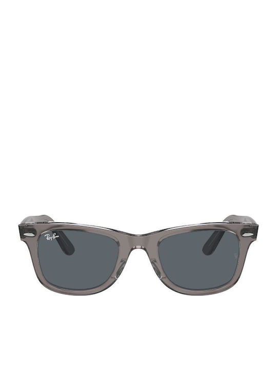 Ray Ban Wayfarer Unisex Γυαλιά Ηλίου με Γκρι Κοκκάλινο Σκελετό και Μπλε Φακό RB2140 1355/R5