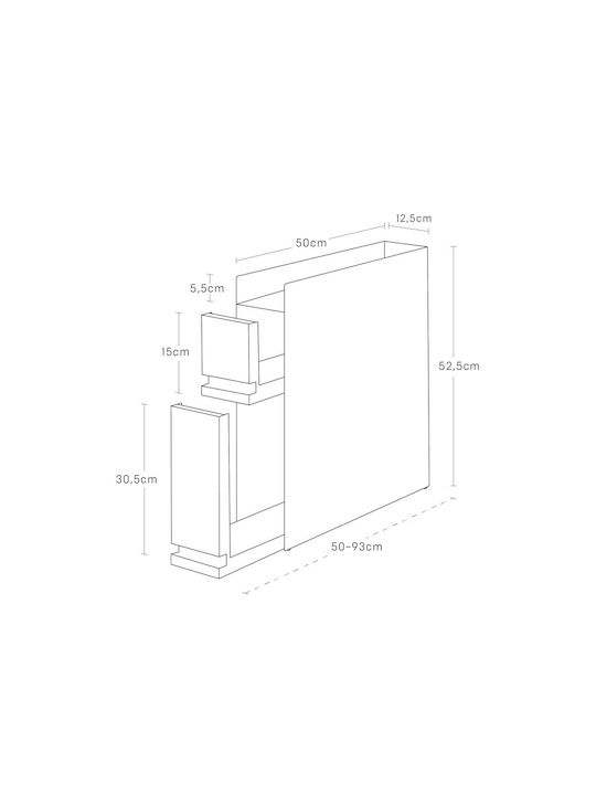 Yamazaki Wall Shelf Inox 93x52.5x12.5cm White