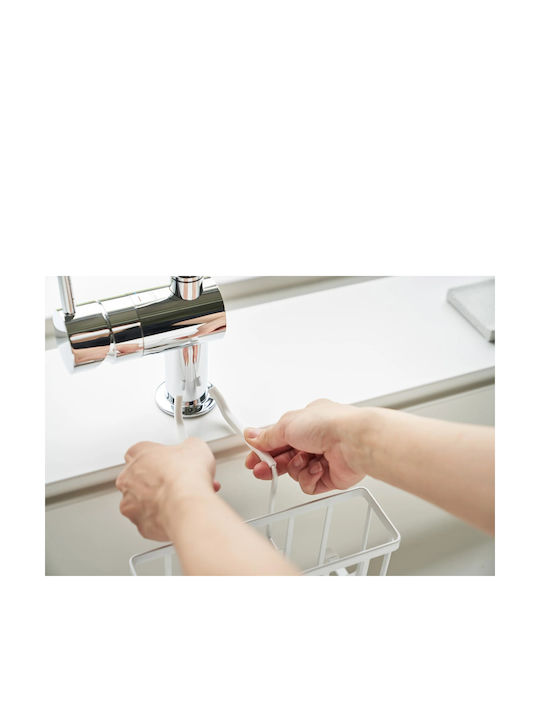 Yamazaki Kitchen Sink Organizer Made of Stainless Steel White 18.5x20.3x14cm