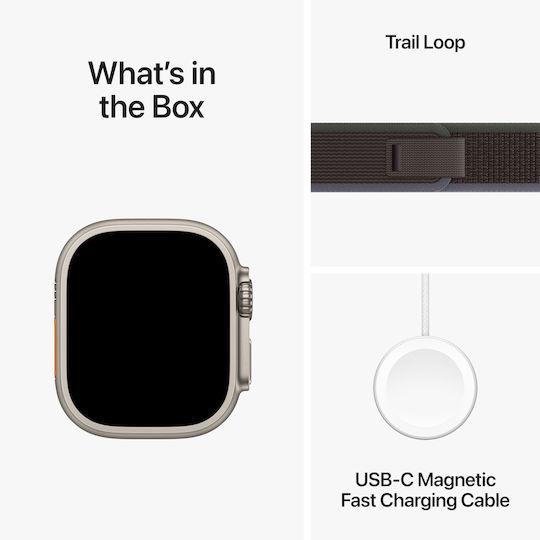 Apple Watch Ultra 2 Titanium 49mm Waterproof with eSIM and Heart Rate Monitor (Blue/Black Trail Loop - M/L)