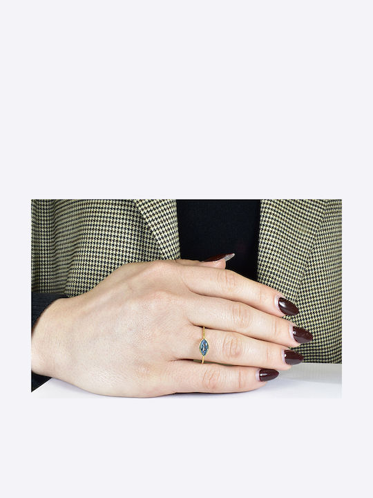 Elor Ring with Stones made of Silver Gold Plated