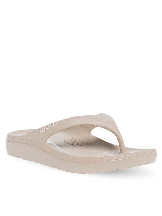 Luofu Women's Flip Flops Beige