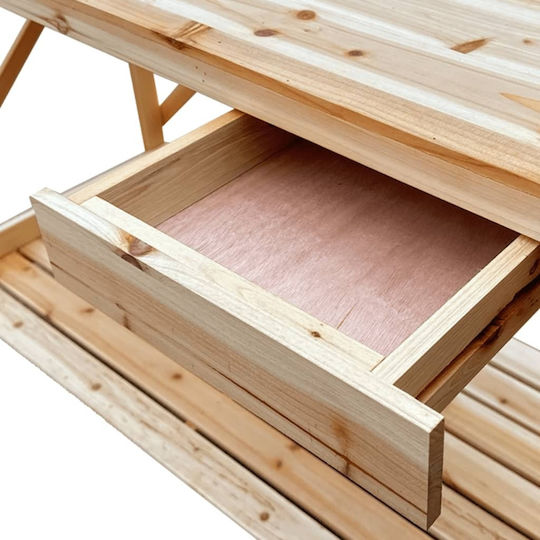 vidaXL Blumentopfständer Holz Beige mit Gitter 110cmx50cmx117cmcm.