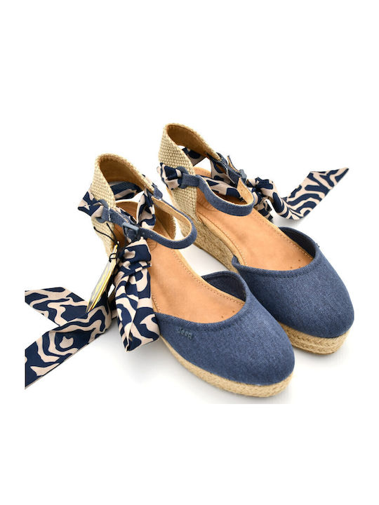 Damenplattformen im Espadrilles-Stil Blau