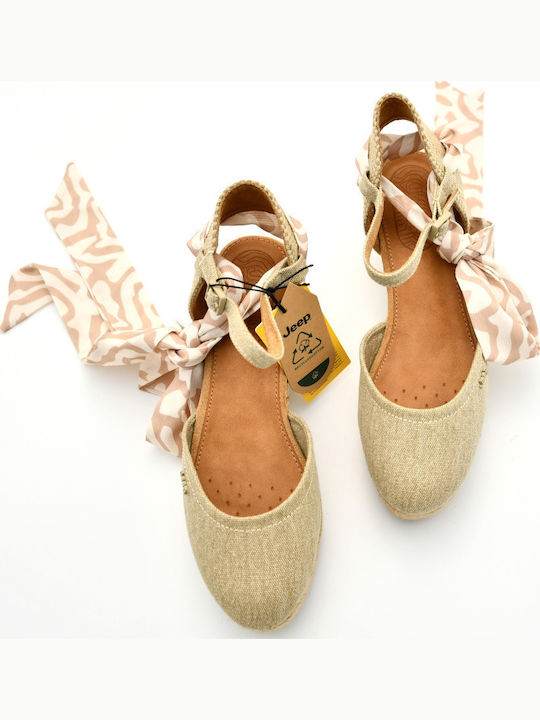 Damenplattformen im Espadrilles-Stil Beige