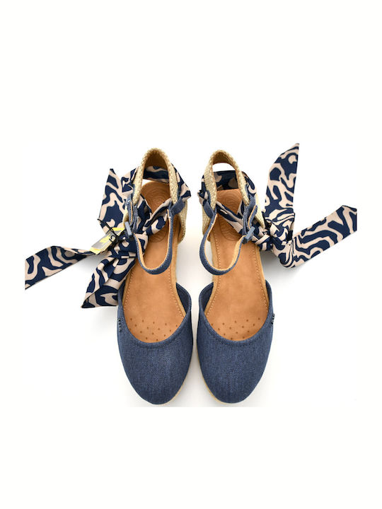 Damenplattformen im Espadrilles-Stil Blau