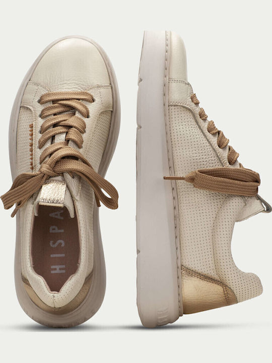 Γυναικεία Flatforms Sneakers Μπεζ - Χρυσό