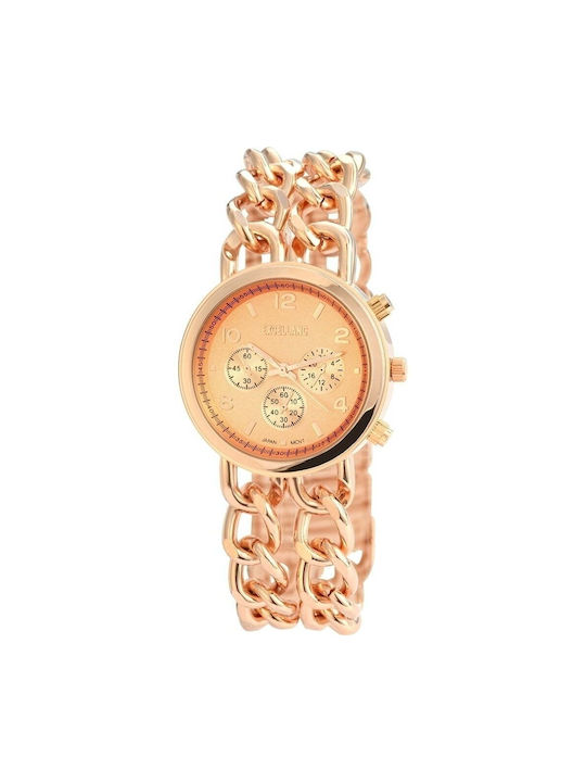 Watch with Pink Gold Metal Bracelet