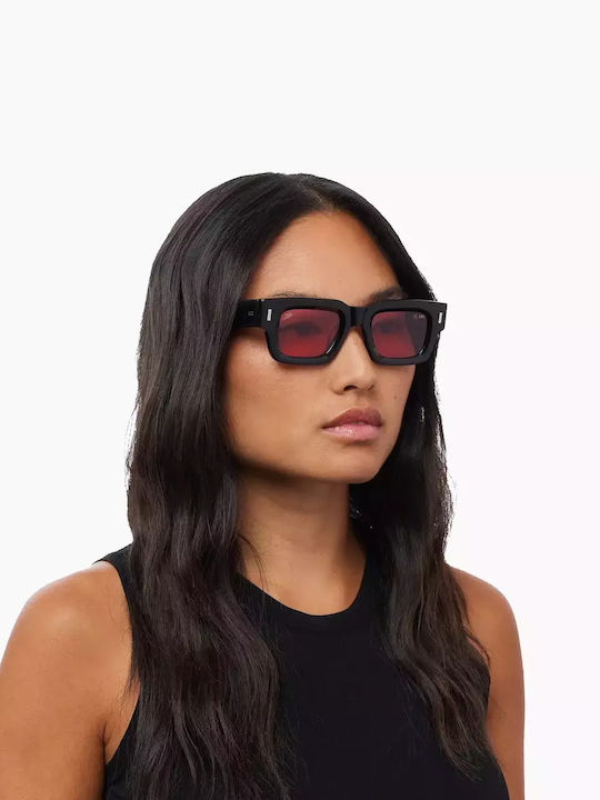 Akila Ares Unisex Sunglasses with Black Plastic Frame and Red Lens ARES/01/56/2125/47/23