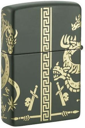Zippo Dragon Αντιανεμικός Αναπτήρας Φλόγας σε Πράσινο χρώμα