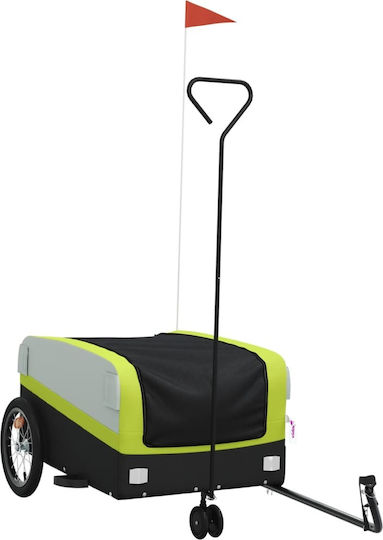 Vidaxl Bicycle Trailers Black And Green 45 Kilos Iron - Green