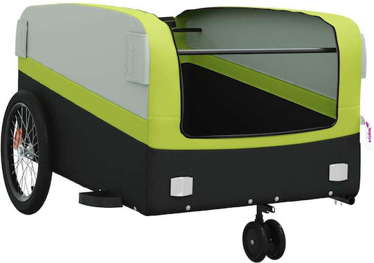 Vidaxl Bicycle Trailers Black And Green 45 Kilos Iron - Green