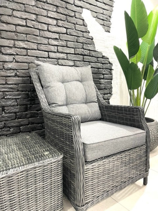 Garden & Outdoor Furniture Sets Living Room Set Pieces Dark Grey with Pillows