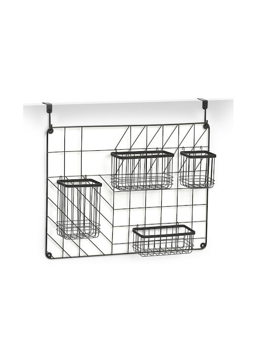 Zeller Επιτοίχια Ραφιέρα Μπάνιου Μεταλλική 46x12x60.3cm Μαύρη
