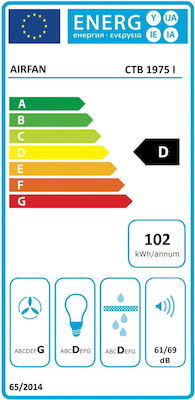 Airfan CTB 1975 I Ελεύθερος Απορροφητήρας 75cm Inox