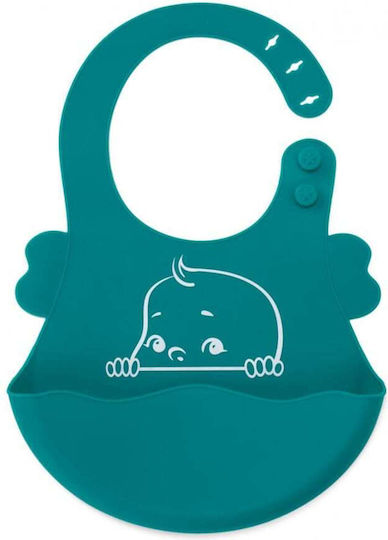 U-Grow Bib Silicone with Pocket Blue