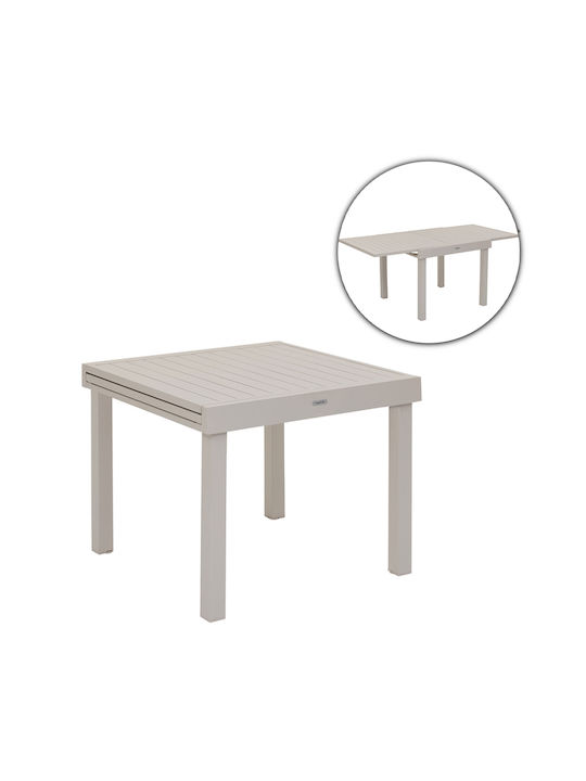 Τραπέζι Εξωτερικού Χώρου Αλουμινίου Επεκτεινόμενο Clay 90(+)x90x75.5εκ.