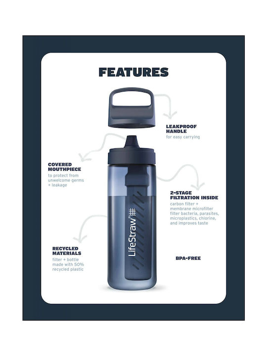 Lifestraw Water Bottle Plastic with Filter 650ml Beige
