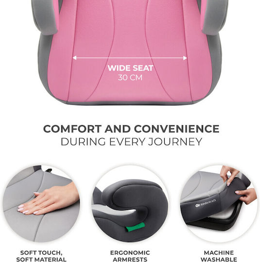 Kinderkraft I-boost Baby Car Seat Booster i-Size with Isofix Pink