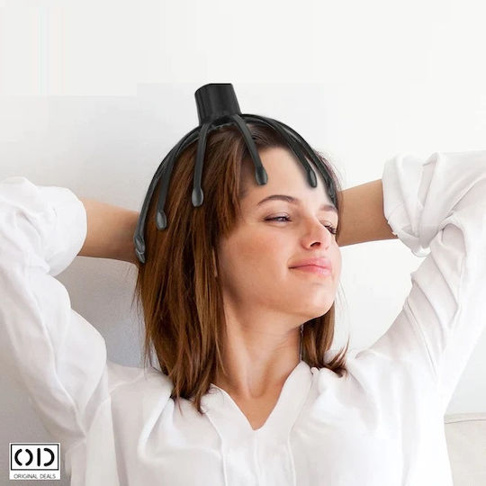 Masajator de păr pentru relaxare și wellness, unisex, 3 funcții, baterie reîncărcabilă cu litiu cu cablu USB C inclus, PVC, negru, oferte originale