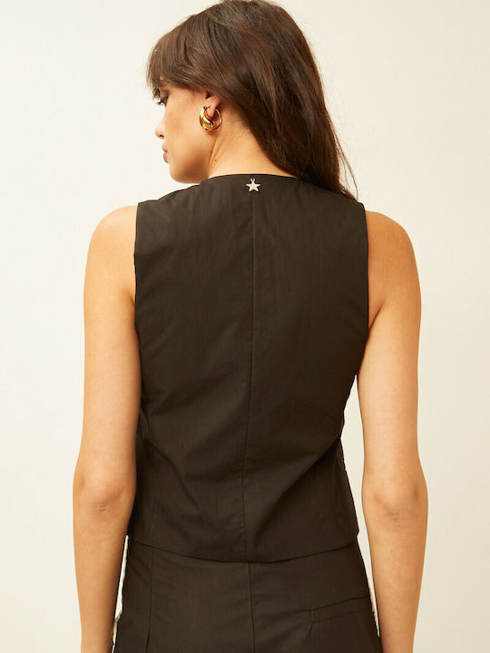 Souvenir Women's Vest Fabric Regular R35y0236-n8213 Nero Black R35y0236-n8213 Souvenir Women's Vest Fabric Regular R35y0236-n8213 Nero Black R35y0236-n8213