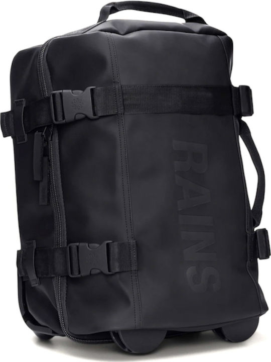 Rains Texel Cabin Bag Mini Koffer Kabine Stoff Schwarze mit 2 Räder Höhe 45cm