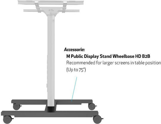 Multibrackets M Public Display Stand 110 HD Tilt & Table Βάση Τηλεόρασης Δαπέδου έως 55" και 80kg Μαύρο