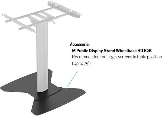 Multibrackets M Public Display Stand 110 HD Tilt & Table Βάση Τηλεόρασης Δαπέδου έως 55" και 80kg Μαύρο