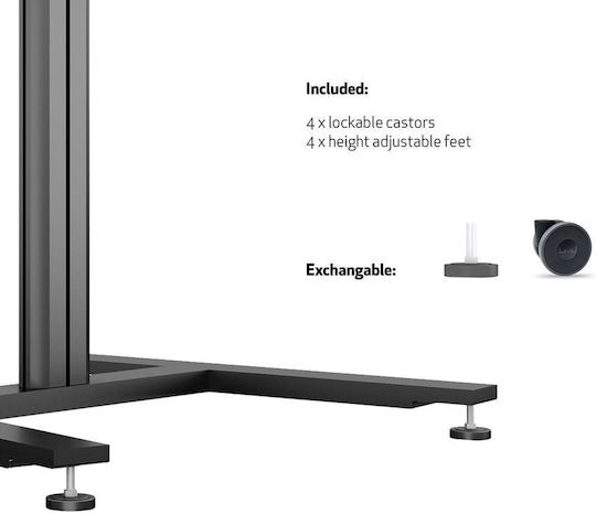 Multibrackets M Public Display Stand 110 HD Tilt & Table Βάση Τηλεόρασης Δαπέδου έως 55" και 80kg Μαύρο