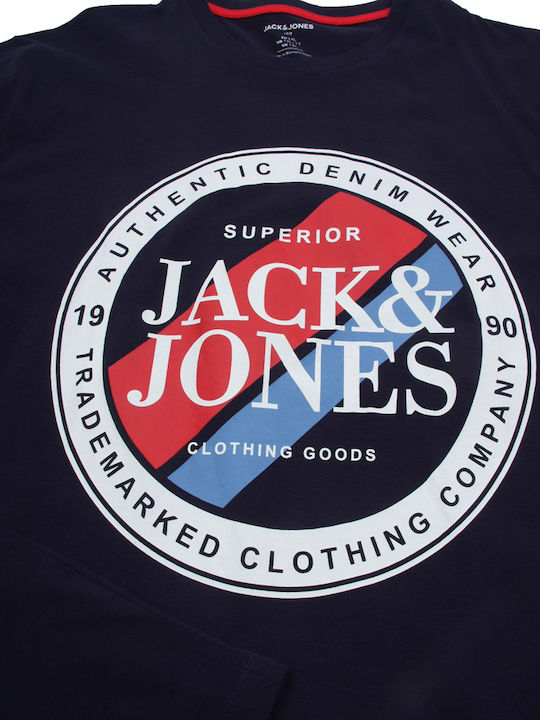 Jack & Jones Ανδρικό T-shirt Κοντομάνικο Navy Μπλε