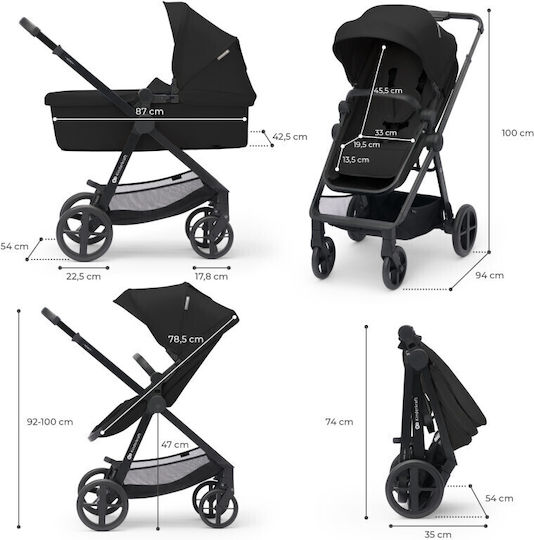 Kinderkraft Newly Бебешка количка 3 в 1 Черно