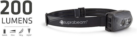 Suprabeam Φακός Κεφαλής LED με Μέγιστη Φωτεινότητα 200lm
