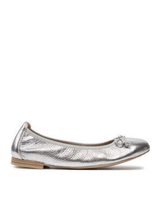 Damen Ballerinas in Silber Farbe