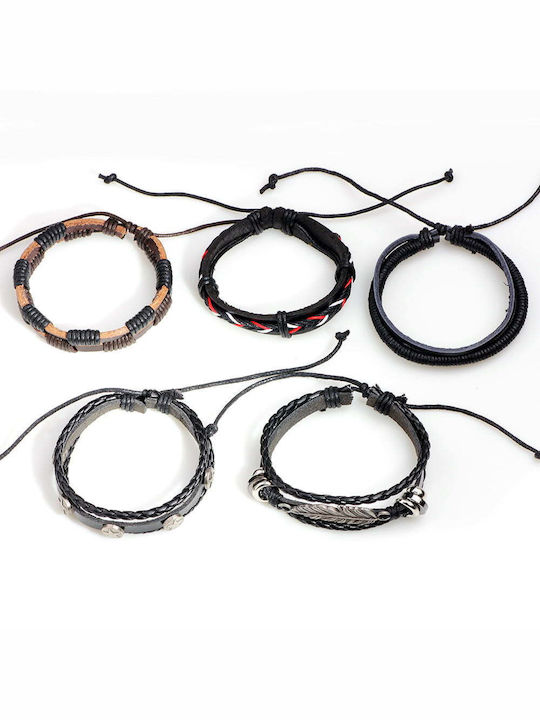 Set of Bracelets made of Leather