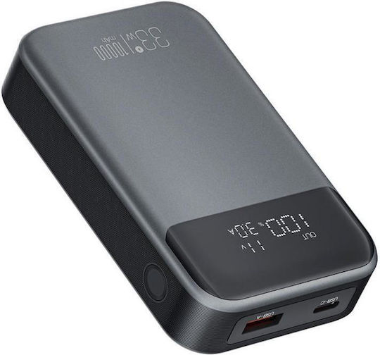 XO PR232GR Power Bank 10000mAh 22.5W με Θύρα USB-A και Θύρα USB-C Quick Charge 2.0 / Quick Charge 3.0 Μαύρο