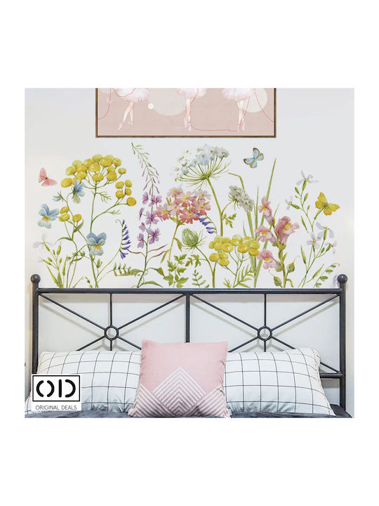Decorative Wall Sticker For Living Room And Bedroom Country Flowers Self-Adhesive 60 X 30 Cm Original Deals