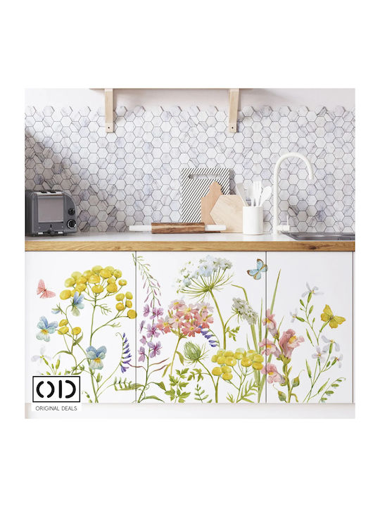Decorative Wall Sticker For Living Room And Bedroom Country Flowers Self-Adhesive 60 X 30 Cm Original Deals