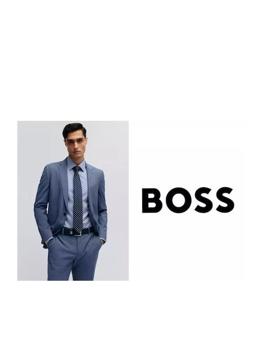 Hugo Boss Ανδρική Γραβάτα Μεταξωτή σε Μπλε Χρώμα